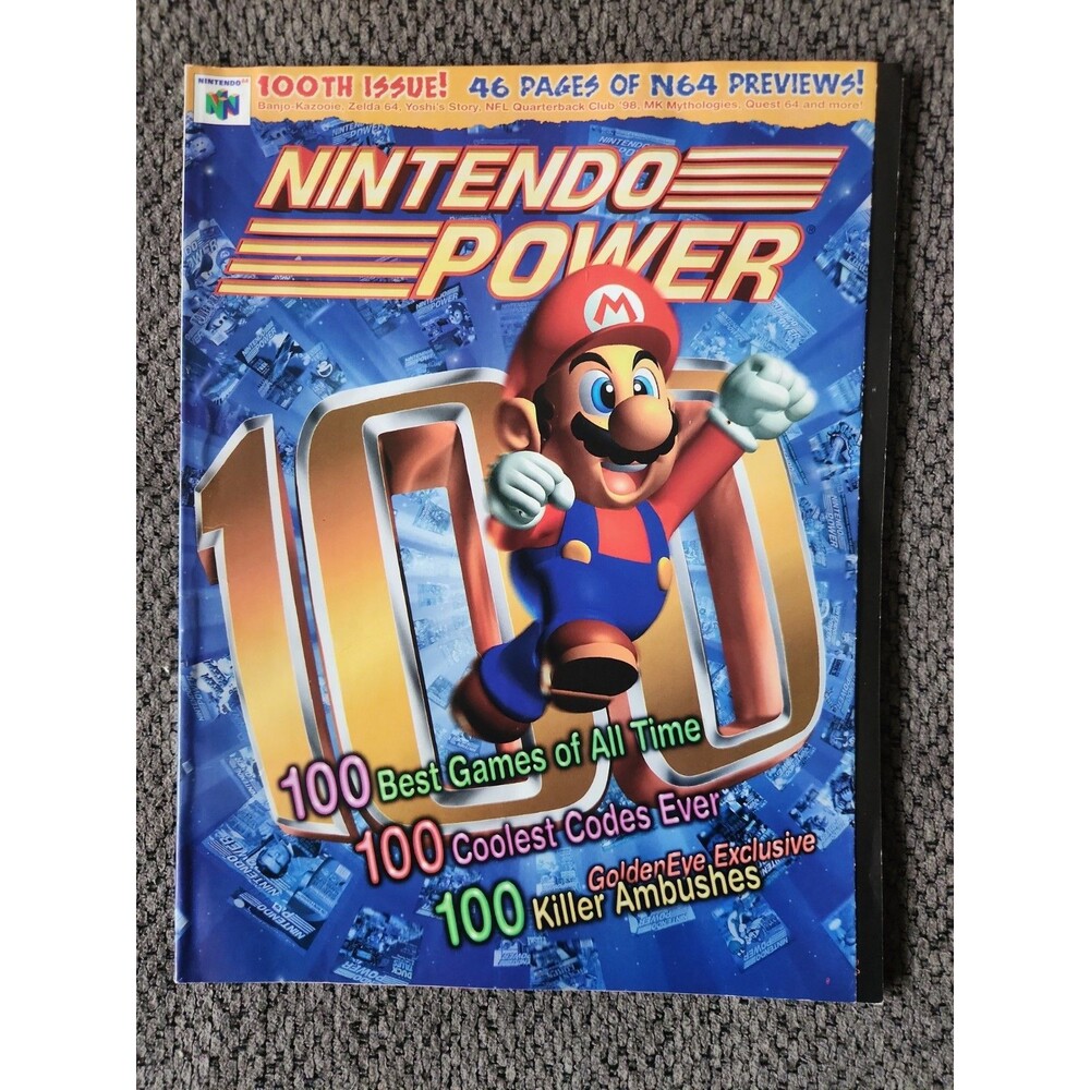 Nintendo Power Magazine Issue 100 no address sticker Include Poster Insert Mario